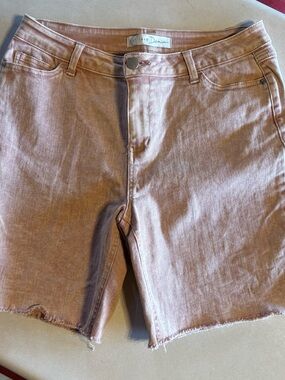 EST 1946 Denim Light Pink Raw Hem Stretchy Shorts Size 8